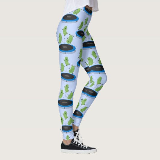 Fantastische groene bonen op trampoline-cartoon leggings (Rechts)