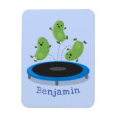 Fantastische groene bonen op trampoline-cartoon magneet (Verticaal)