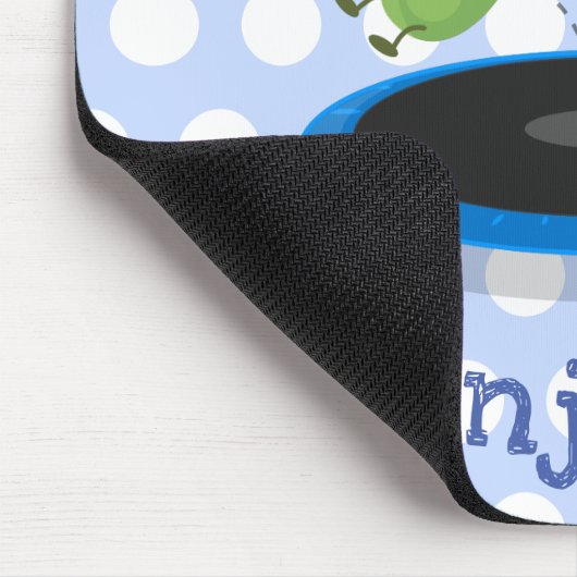 Fantastische groene bonen op trampoline-cartoon muismat (Hoek)