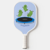 Fantastische groene bonen op trampoline-cartoon pickleball paddle (Achterkant)