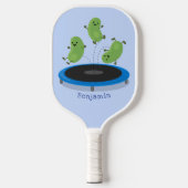 Fantastische groene bonen op trampoline-cartoon pickleball paddle (Voorkant)