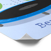 Fantastische groene bonen op trampoline-cartoon poster (Hoek)