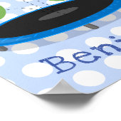 Fantastische groene bonen op trampoline-cartoon poster (Hoek)