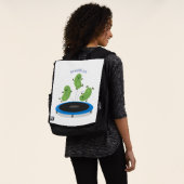 Fantastische groene bonen op trampoline-cartoon rugtassen (Gedragen)