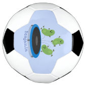 Fantastische groene bonen op trampoline-cartoon voetbal (Gedraaid)