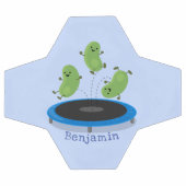 Fantastische groene bonen op trampoline-cartoon voetbal (Enkel)