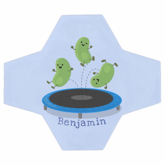 Fantastische groene bonen op trampoline-cartoon voetbal (Enkel)