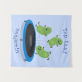 Fantastische groene bonen op trampoline-cartoon wandkleed (Voorkant (horizontaal))