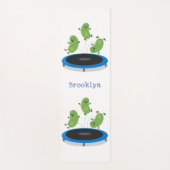 Fantastische groene bonen op trampoline-cartoon yogamat (Voorkant)