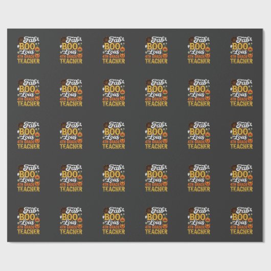 Fantastische Halloween leraar 4e klas Cadeaupapier (Vlak)