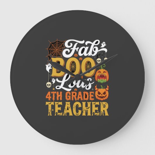 Fantastische Halloween leraar 4e klas Grote Klok (Voorkant)