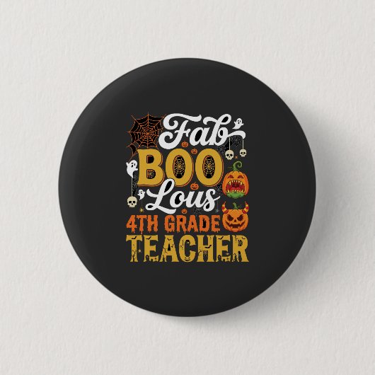 Fantastische Halloween leraar 4e klas Ronde Button 5,7 Cm (Voorkant)