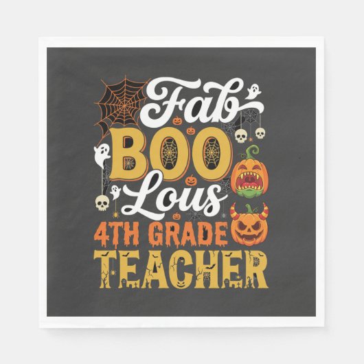 Fantastische Halloween leraar 4e klas Servet (Voorkant)