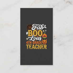 Fantastische Halloween leraar 4e klas Visitekaartje