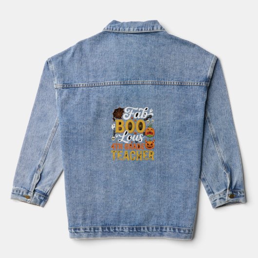 Fantastische Halloween leraar groep 6 Denim Jacket (Achterkant)