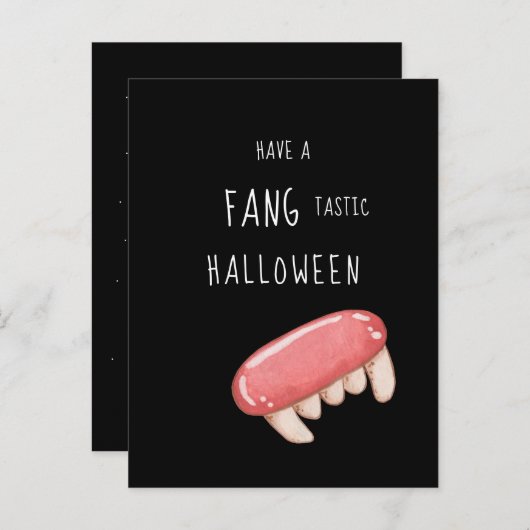 Fantastische Halloween | Spooky Vampire Fangs Feestdagenkaart (Voorkant / Achterkant)