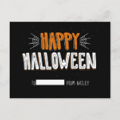 Fantastische Halloween | Spooky Vampire Fangs Feestdagenkaart (Achterkant)