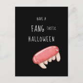 Fantastische Halloween | Spooky Vampire Fangs Feestdagenkaart (Voorkant)