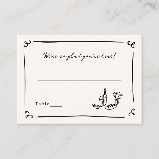 Fantastische Handgetekende Budget Plaatskaart Informatiekaartje (Voorkant)