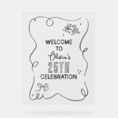 Fantastische handgetekende crèmes cocktail viering acryl bord (Voorkant)