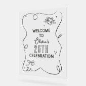 Fantastische handgetekende crèmes cocktail viering acryl bord (Hoek)