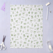 Fantastische Handgetekende Doodle Groen Tissuepapier (Craft)
