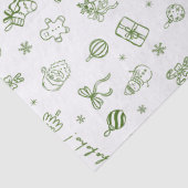 Fantastische Handgetekende Doodle Groen Tissuepapier (Detail)