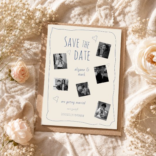 Fantastische handgetekende fotodoodle Save The Dat Date