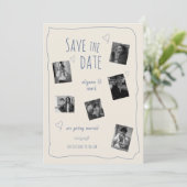 Fantastische handgetekende fotodoodle Save The Dat Date (Staand voorkant)