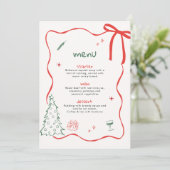 Fantastische handgetekende kerstdinermenu kaart (Staand voorkant)