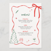 Fantastische handgetekende kerstdinermenu kaart (Voorkant)