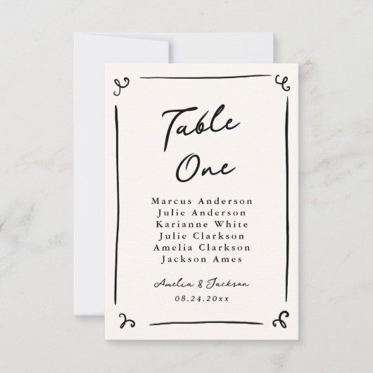 Fantastische handgetekende tafelkaart kaart (Voorkant)