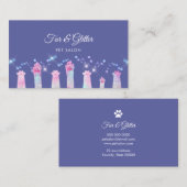 Fantastische harige poten en faux glitter visitekaartje (Voorkant / Achterkant)