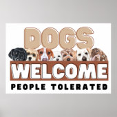 Fantastische Honden Welkom Mensen getolereerd afdr Poster (Voorkant)