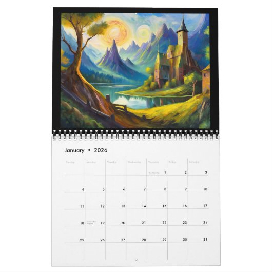 Fantastische horizons kalender (Jan 2026)