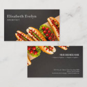 Fantastische hotdogs en tomaten visitekaartje (Voorkant / Achterkant)