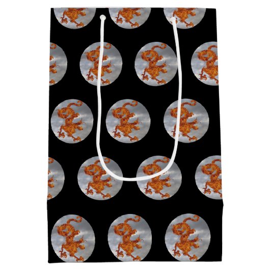 Fantastische houten draak v21 medium cadeauzakje (Achterkant)