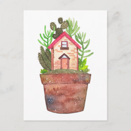 Fantastische Huisplant Terrarium Ansichtkaart Briefkaart