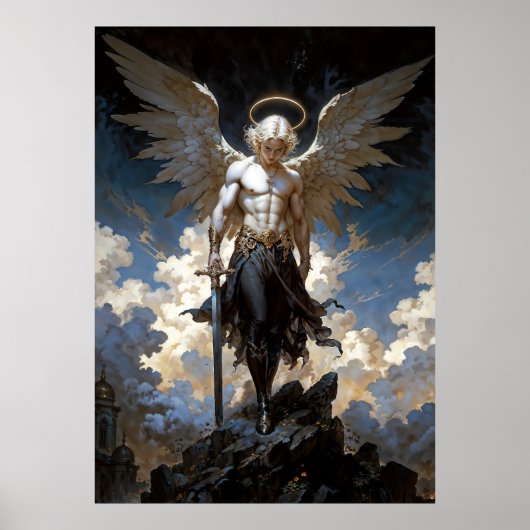 Fantastische illustratie van de aartsengel Michaël Poster (Voorkant)