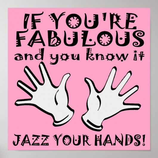 Fantastische Jazz handen Funny Poster Bord (Voorkant)