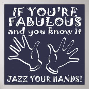 Fantastische Jazz handen Funny Poster Bord