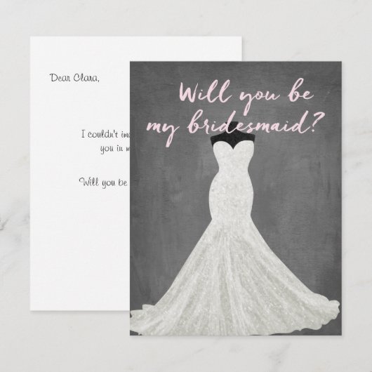 Fantastische jurk | bruidsmeisje kaart (Voorkant / Achterkant)