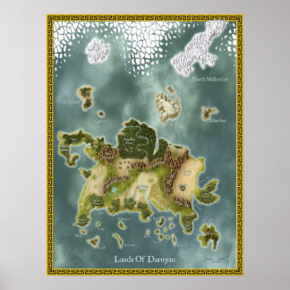 Fantastische kaart van Darnyan Poster