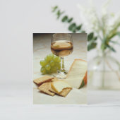 Fantastische kaas, kraakbedekking en wijnglas briefkaart (Staand voorkant)