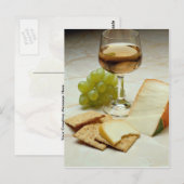 Fantastische kaas, kraakbedekking en wijnglas briefkaart (Voorkant / Achterkant)