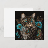 Fantastische kat met bloemen en vlinders AI-kunst (Voorkant / Achterkant)