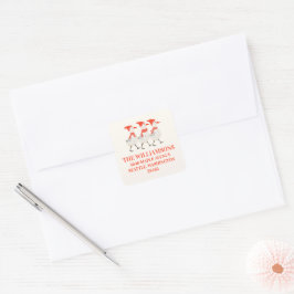 Fantastische Kerst Eenden Aangepast Retouradres Vierkante Sticker