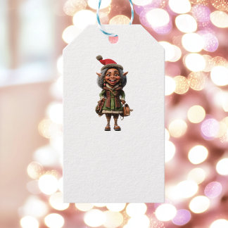 Fantastische Kerst Elf Witte Gift Labels Cadeaulabel