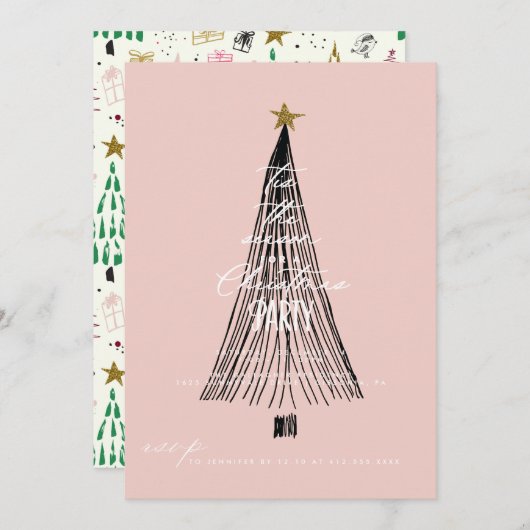 Fantastische kerstboomfeestdag kaart (Voorkant / Achterkant)