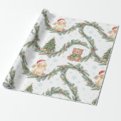 Fantastische kerstdieren in het bos cadeaupapier (Uitgerold)